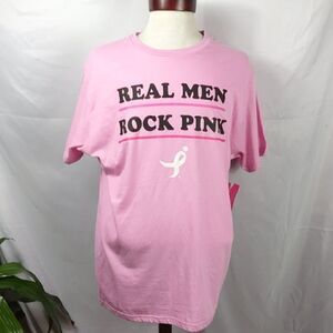 NWT Susan G Komen Real Men Rock Pink T-shirt